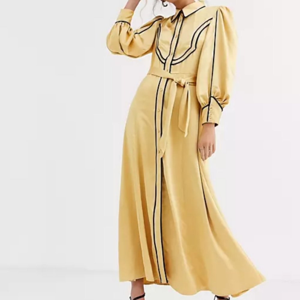 C/Meo Collective Western Detail Shirt Dress in Yellow